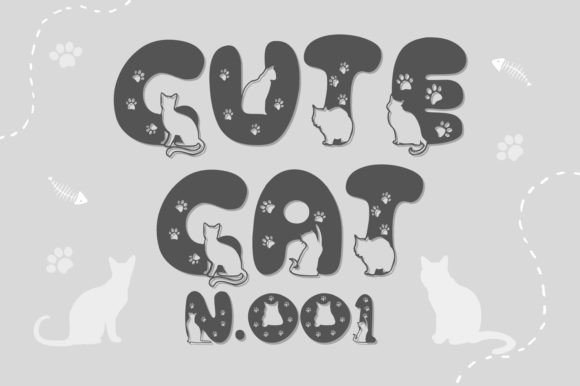 Cute Cat N.001: Your Friendly Decorative Font